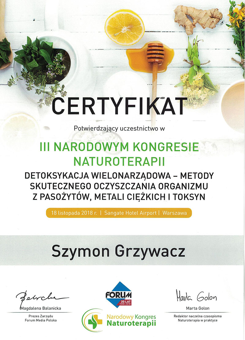 III Narodowy Kongres Naturoterapii - Detoksykacja wielonarządowa – Metody skutecznego oczyszczania organizmu z pasożytów, metali ciężkich i toksyn