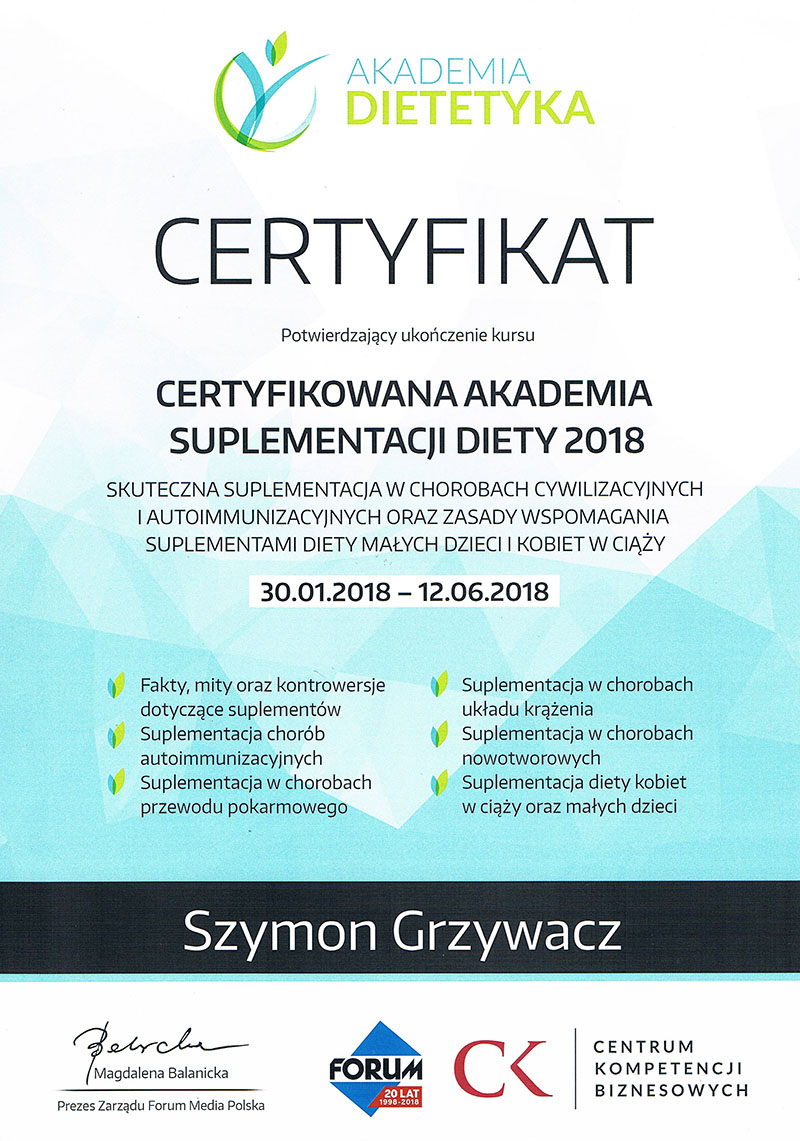 Kurs Akademii Dietetyka - Certyfikowana akademia suplementacji – Skuteczna suplementacja w chorobach cywilizacyjnych i autoimmunizacyjnych - Zasady wspomagania suplementami diety małe dzieci i kobiety w ciąży